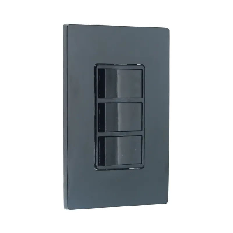 INTERRUPTOR TRIPLE 15A 120V NEGRO DECORA LEVITON