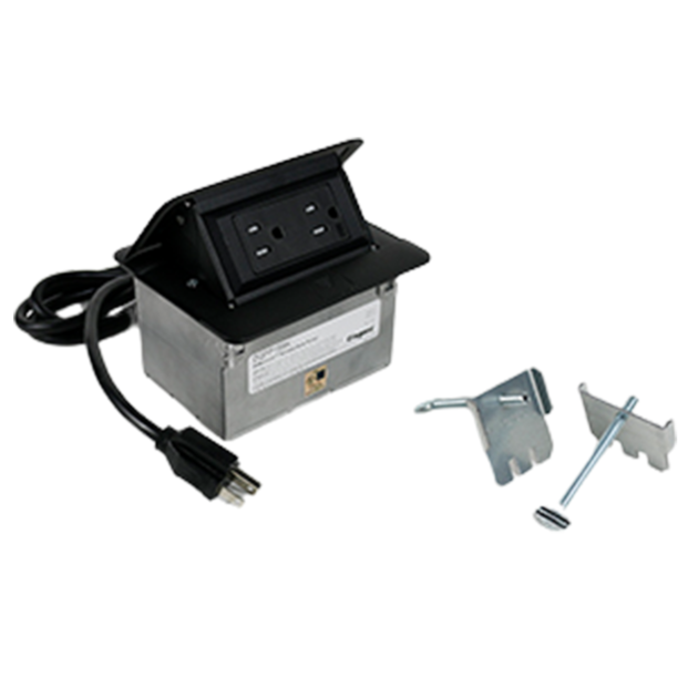 CAJA DE PISO RECTANGULAR C/TOMACTE DOBLE 110V FLIP-UP LEGRAND