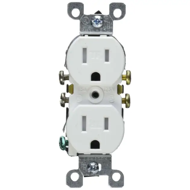 TOMACTE DOBLE C/TIERRA 15A 125V BLANCO LEVITON