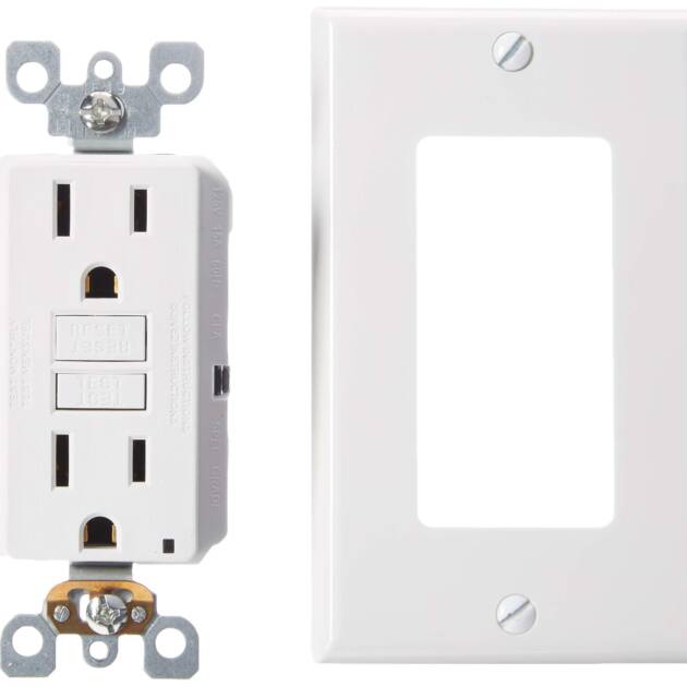 TOMACTE DOBLE C/TIERRA 15A 125V GFCI BLANCO DECORA LEVITON