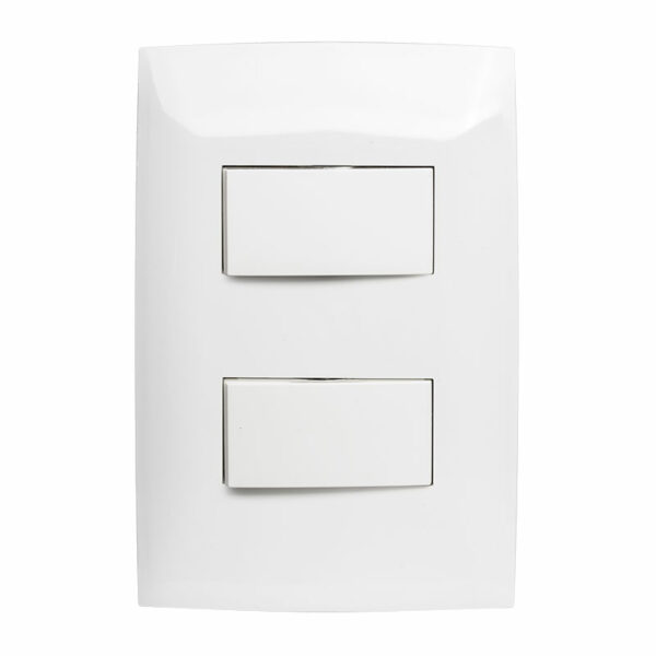 INTERRUPTOR DOBLE 3W  BLANCO UNUS DIMO