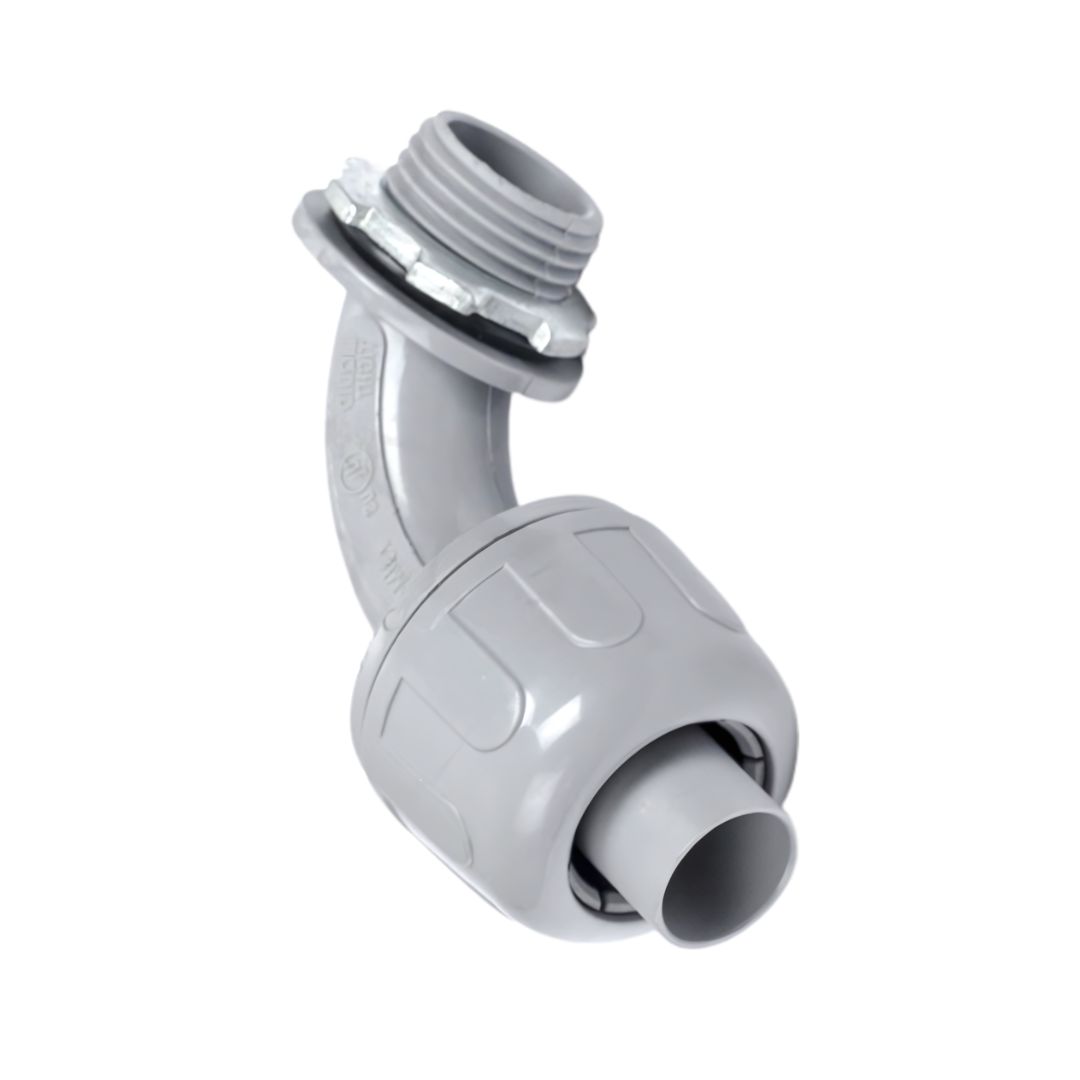 CONECTOR LIQUID TIGHT CURVO PLASTICO DE 1/2 STEER OUT