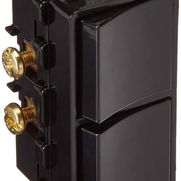 INTERRUPTOR DOBLE 15A 120V NEGRO DECORA LEVITON