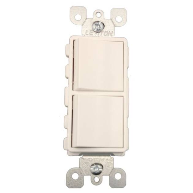 INTERRUPTOR DOBLE 3W 15A 120/277V BLANCO DECORA LEVITON
