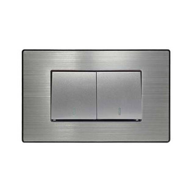 INTERRUPTOR DOBLE  GRIS UNUS DIMO