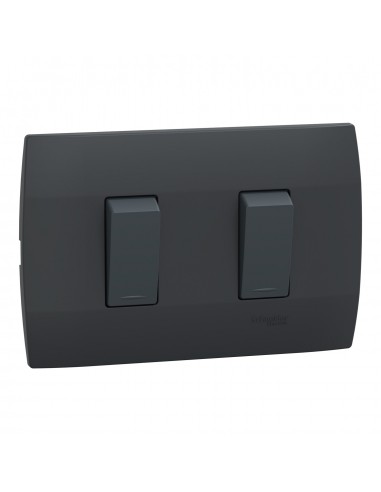 INTERRUPTOR DOBLE  NEGRO UNUS DIMO