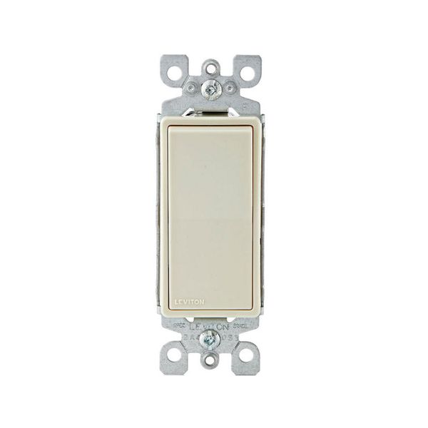 INTERRUPTOR SENCILLO 15A 120/277V LIGHT ALMOND DECORA LEVITON