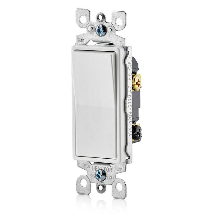 INTERRUPTOR SENCILLO 3W 15A 120/277V BLANCO DECORA LEVITON