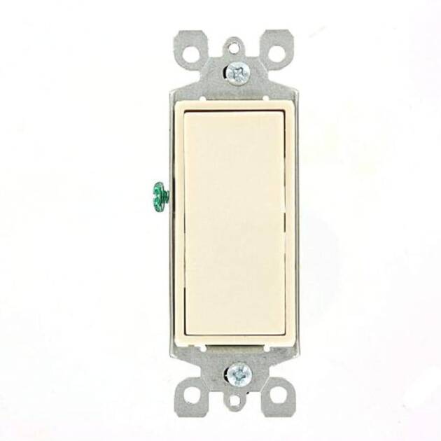 INTERRUPTOR SENCILLO 3W 15A 120/277V LIGHT ALMOND DECORA LEVITON
