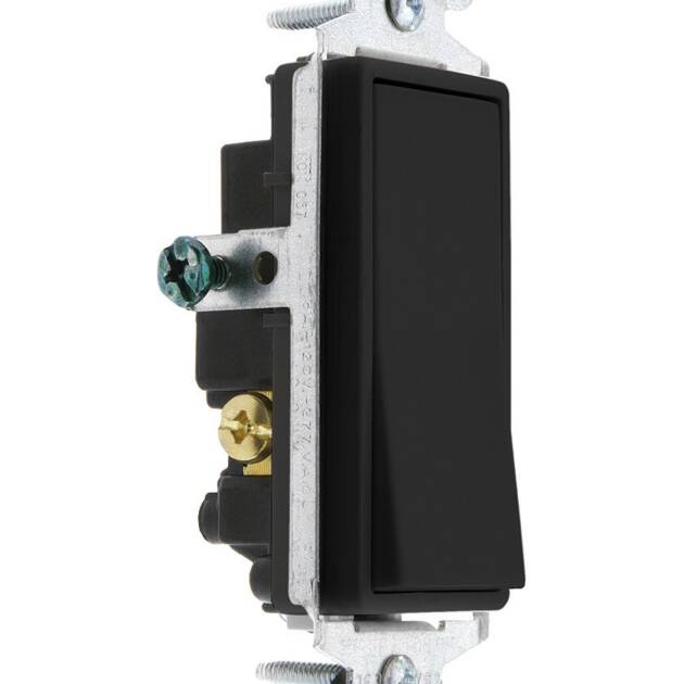 INTERRUPTOR SENCILLO 3W 15A 120/277V NEGRO DECORA LEVITON