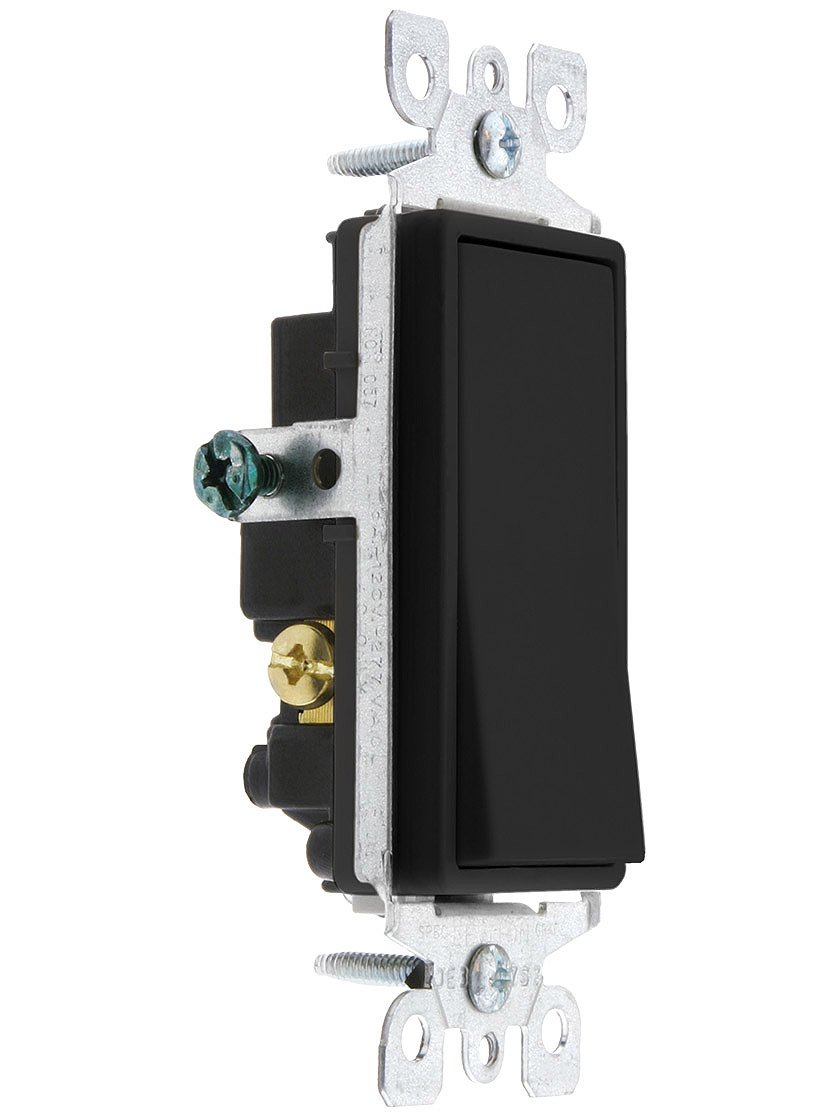 INTERRUPTOR SENCILLO 3W 15A 120/277V NEGRO DECORA LEVITON