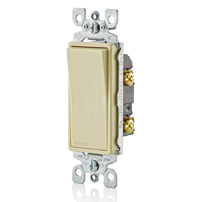 INTERRUPTOR SENCILLO P/CALENTADOR 15A 120/277V LIGHT ALMOND DECORA LEVITON