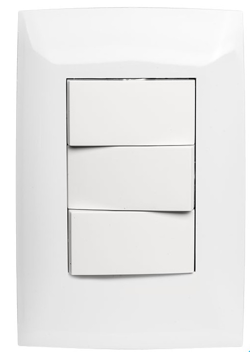 INTERRUPTOR TRIPLE 3W GRIS UNUS DIMO