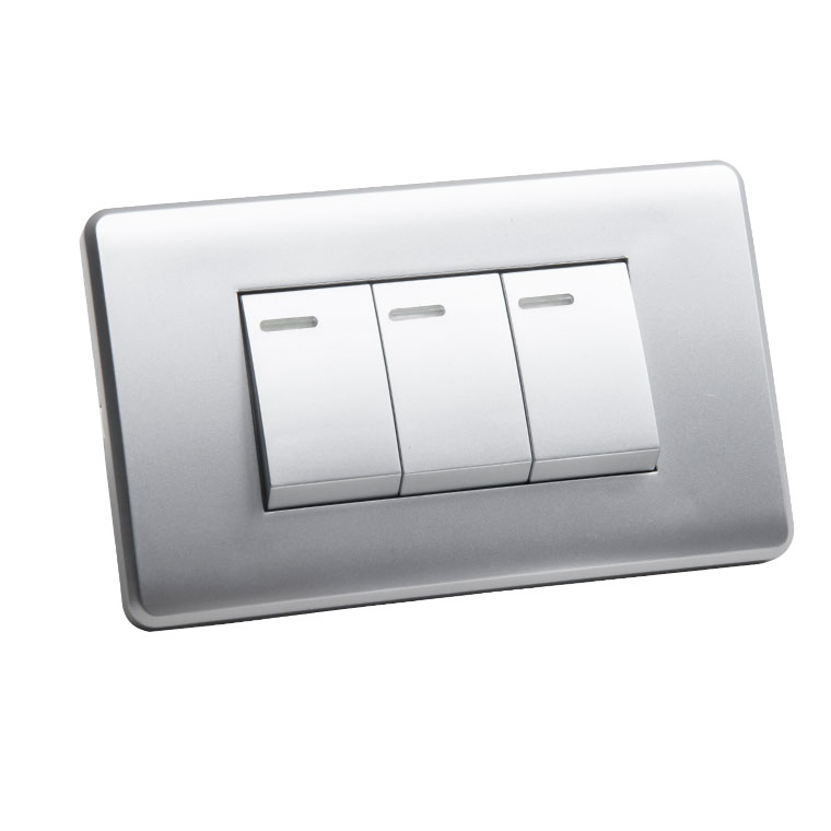 INTERRUPTOR TRIPLE  GRIS UNUS DIMO