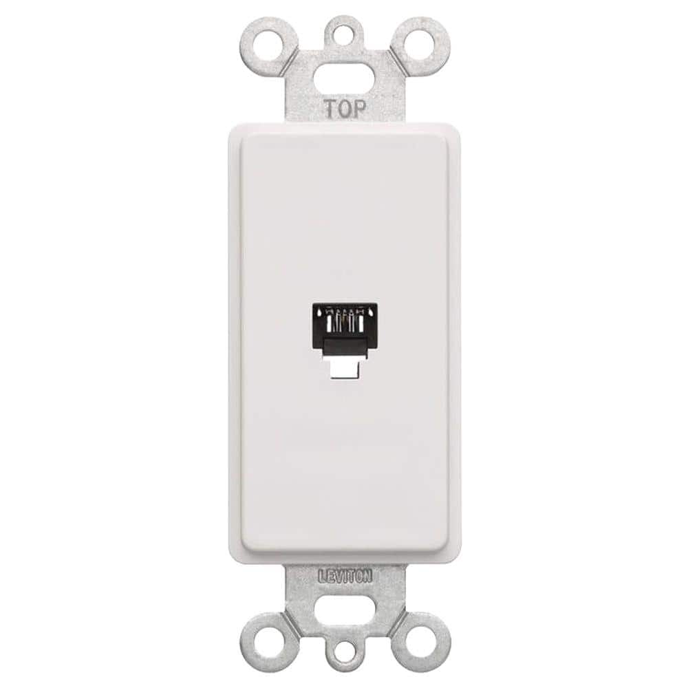 TOMA PARA TELEFONO SENCILLO BLANCO DECORA LEVITON