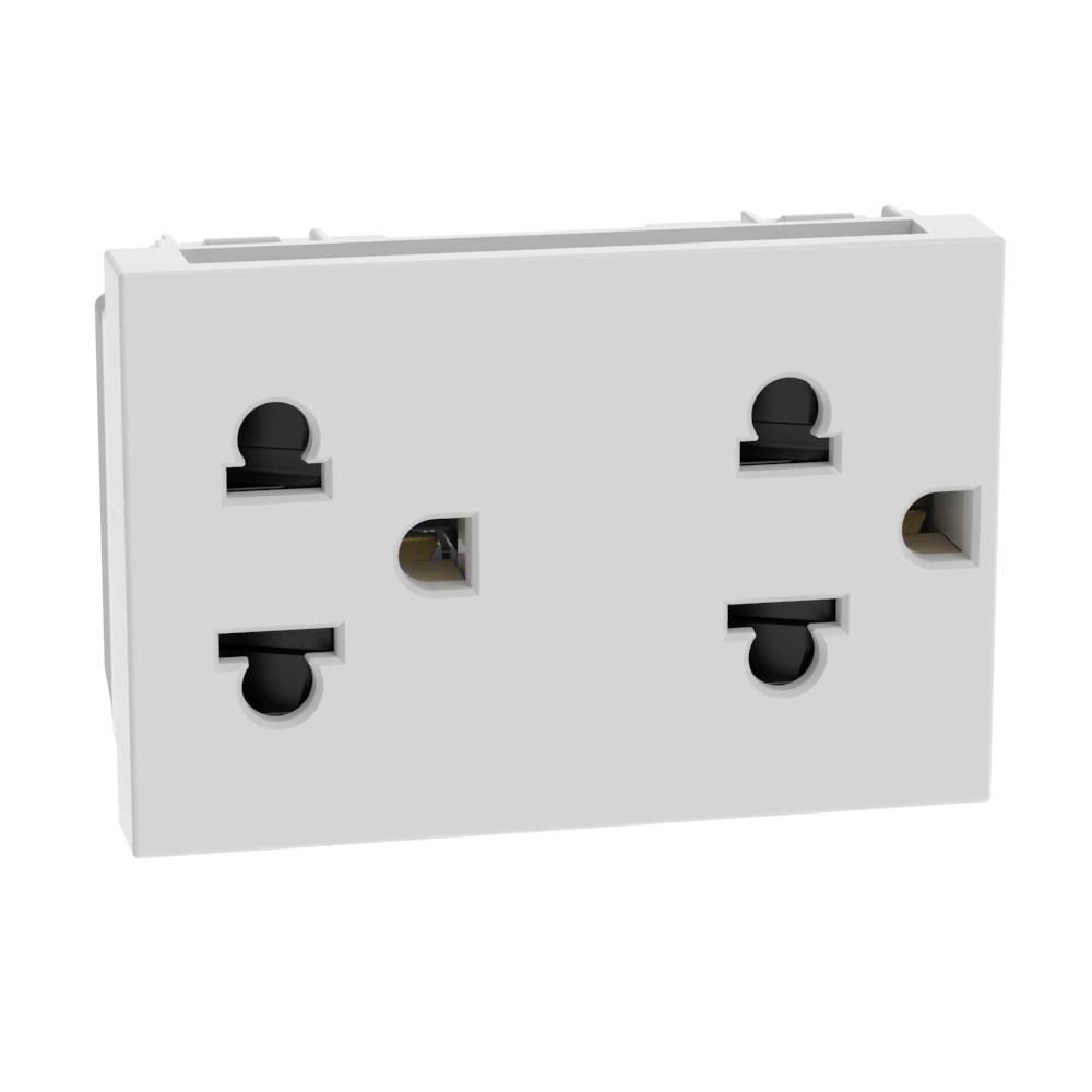 TOMACTE DOBLE C/T 120V-EUR-AME- MATIX GO BLANCO BTICINO