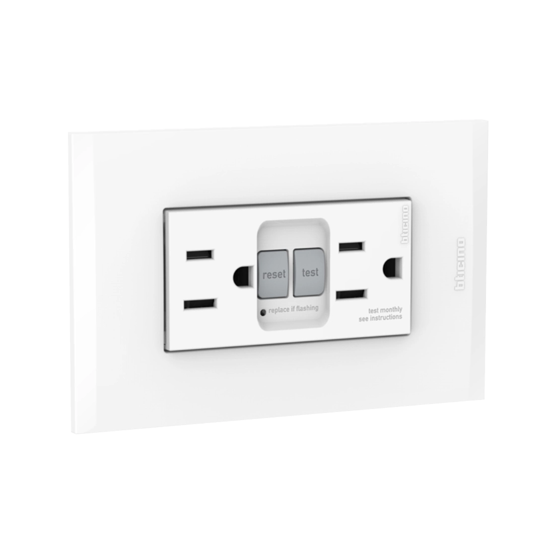 TOMACTE DOBLE C/T 15AMP GFCI NOBILE BLANCO BTICINO