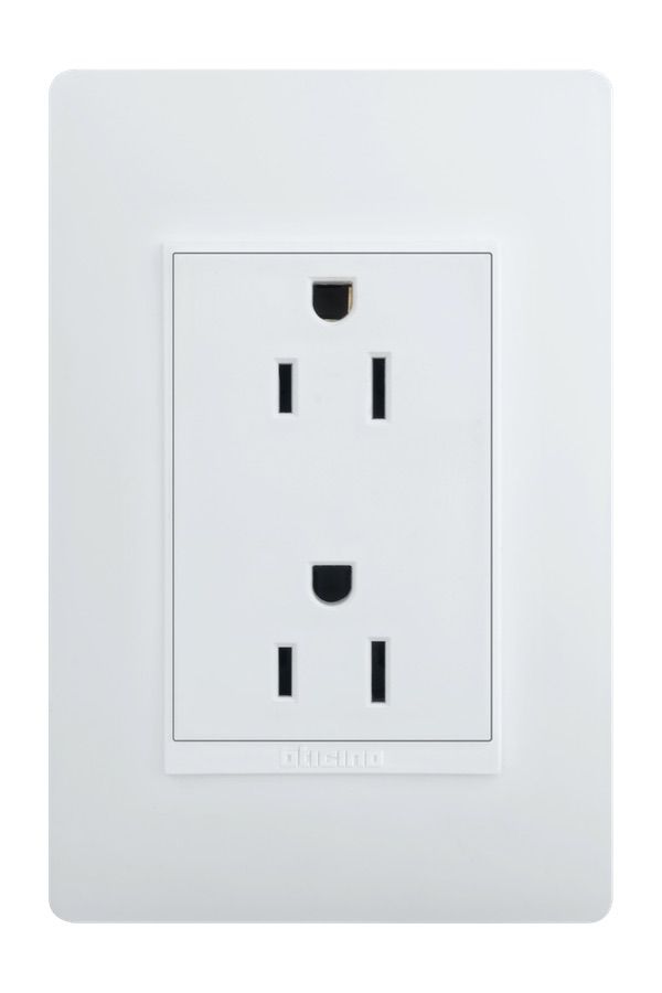 TOMACTE DOBLE C/T 15AMP LUZICA BLANCO BTICINO