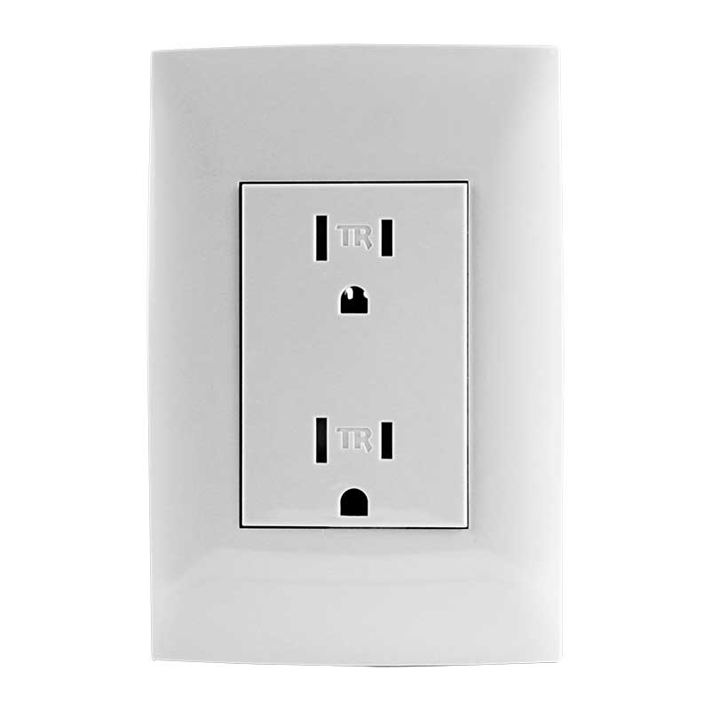 TOMACTE DOBLE C/T 15AMP UNIVERSAL GRIS UNUS DIMO