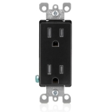 TOMACTE DOBLE C/T TAMPER RESISTENT 15A 125V BLANCO DECORA LEVITON