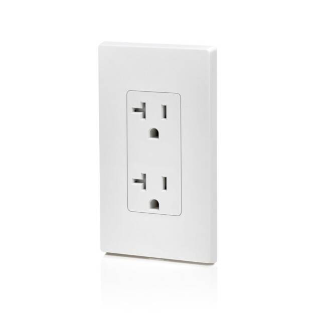 TOMACTE DOBLE C/T TAMPER RESISTENT 20A 125V BLANCO DECORA LEVITON