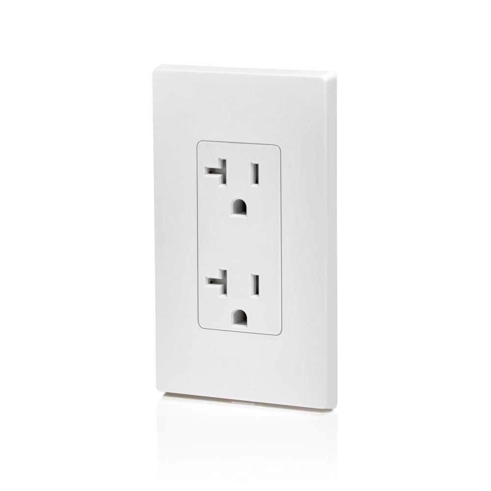 TOMACTE DOBLE C/T TAMPER RESISTENT 20A 125V BLANCO DECORA LEVITON