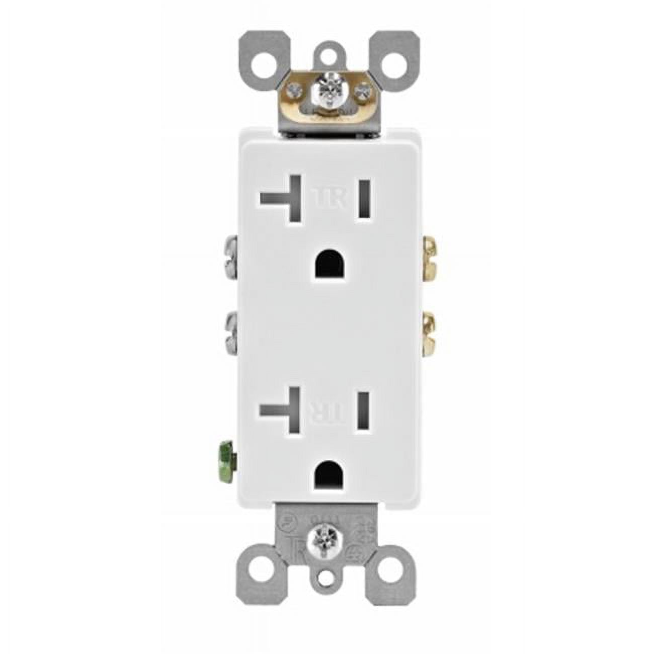 TOMACTE DOBLE C/T T/RESISTENT 20A 125V LIGHT ALMOND DECORA LEVITON