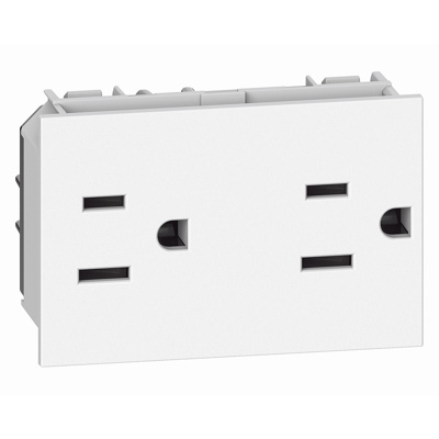 TOMACTE DOBLE C/TIERRA 120V BLANCO LIVING NOW BTICINO