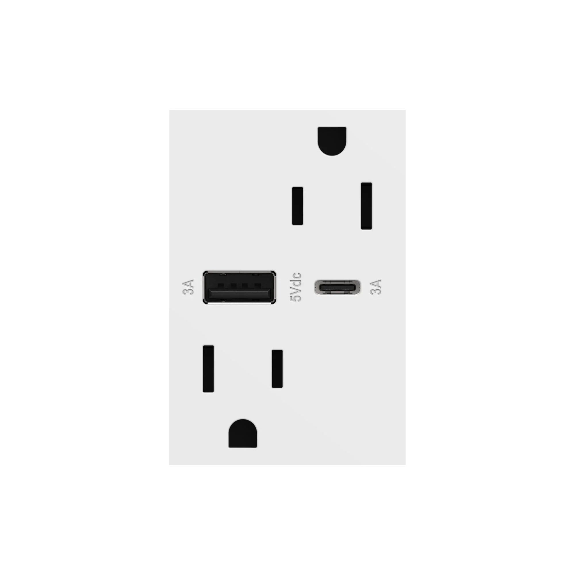 TOMACTE DOBLE C/TIERRA 120V + USB AYC 3M BLANCO ADORNE