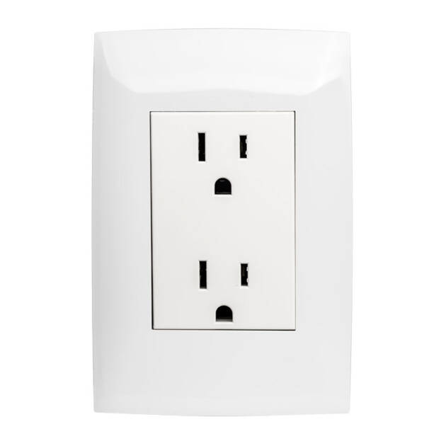 TOMACTE DOBLE C/TIERRA 15A 125V BLANCO CIEN LEVITON