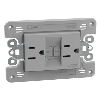TOMACTE DOBLE GFCI 120V MATIX GO GRIS BTICINO