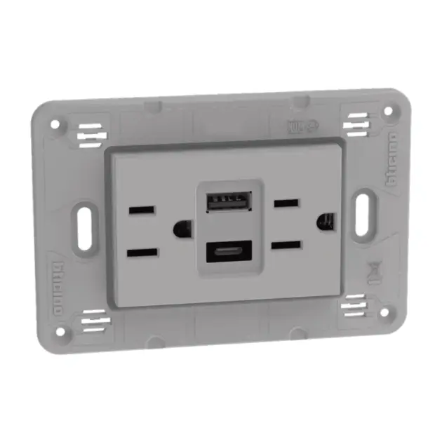 TOMACTE DOBLE USB 1550MA MATIX GO GRIS BTICINO