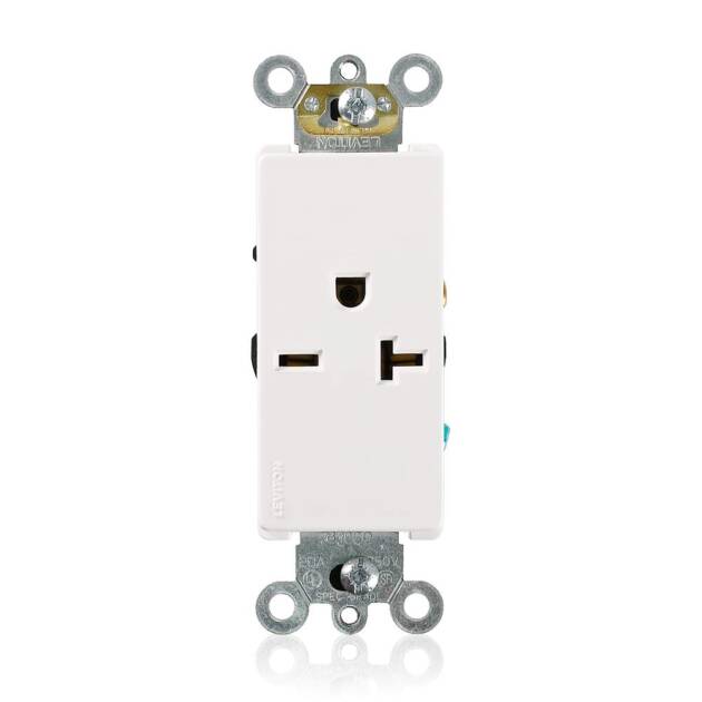 TOMACTE SENCILLO C/TIERRA 20A 250V BLANCO DECORA LEVITON