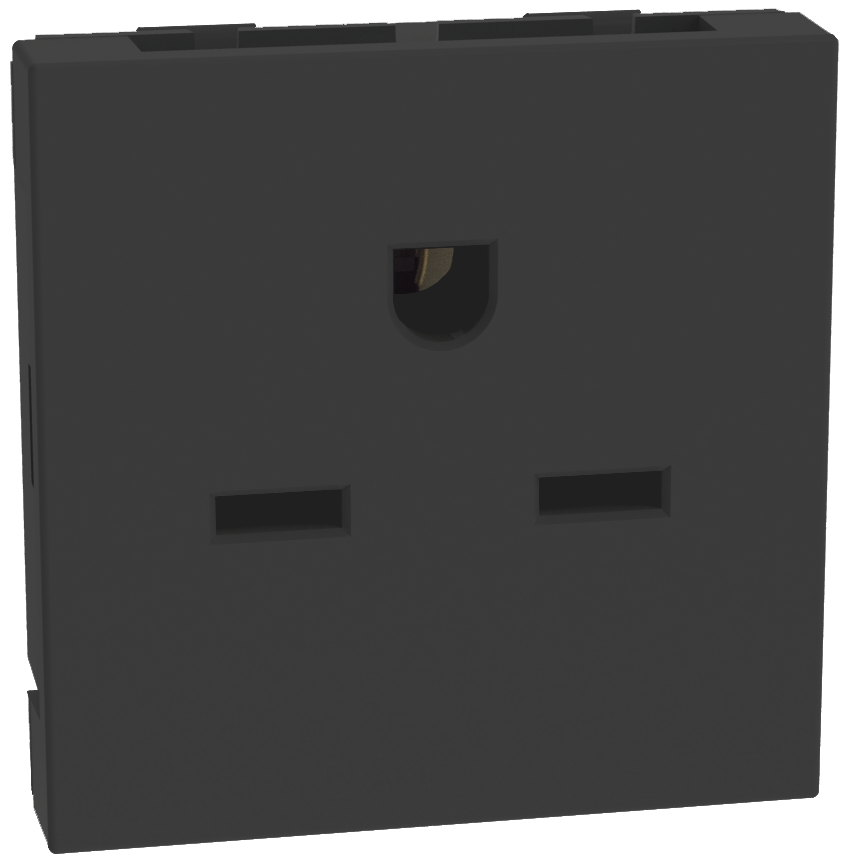 TOMACTE SENCILLO C/TIERRA  220V 2M MATIX GO NEGRO BTICINO