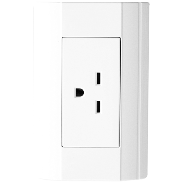 TOMACTE SENCILLO C/TIERRA 220V BLANCO UNUS DIMO