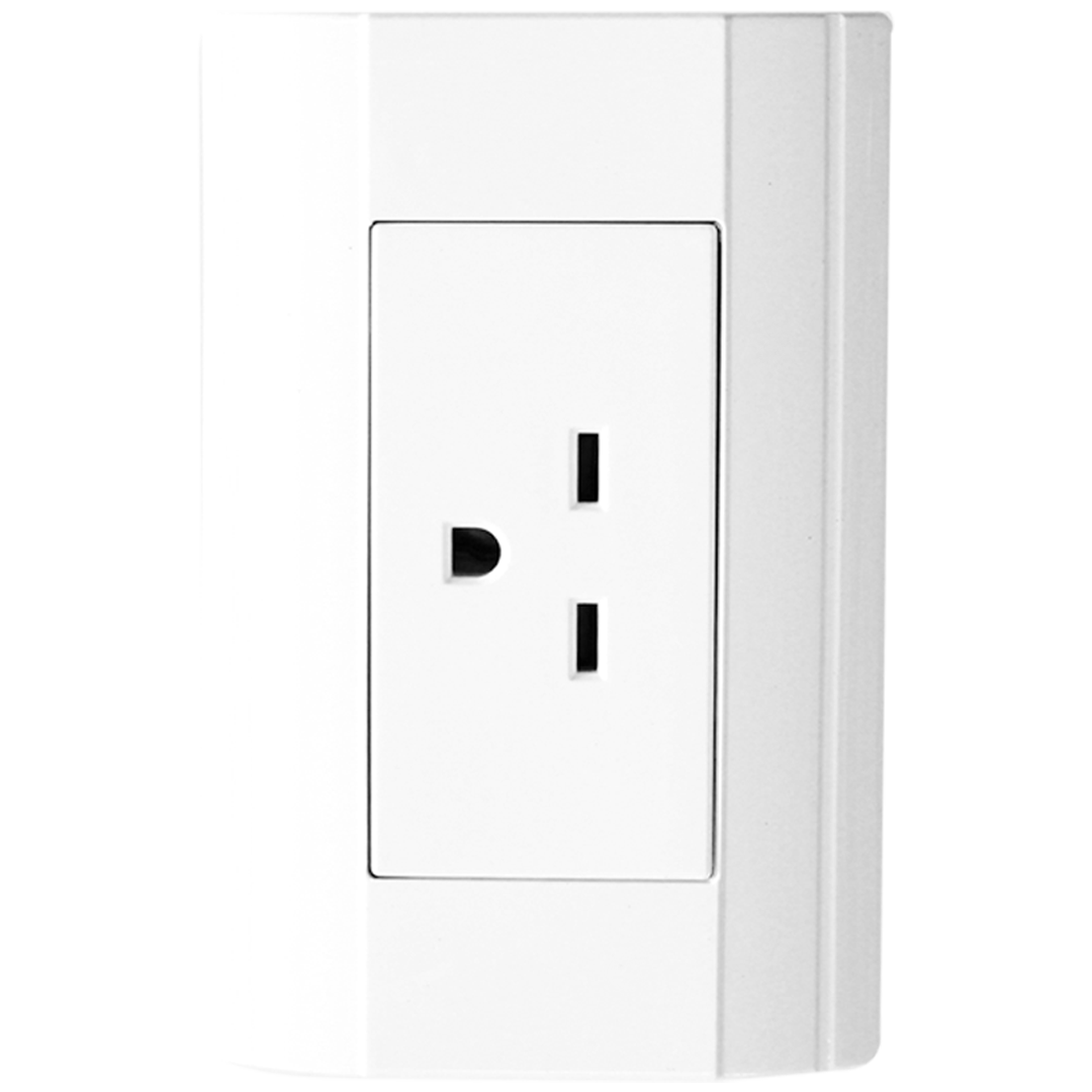 TOMACTE SENCILLO C/TIERRA 220V BLANCO UNUS DIMO