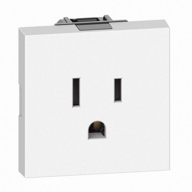 TOMACTE SENCILLO C/TIERRA TR 120V 2M BLANCO LIVING NOW BTICINO