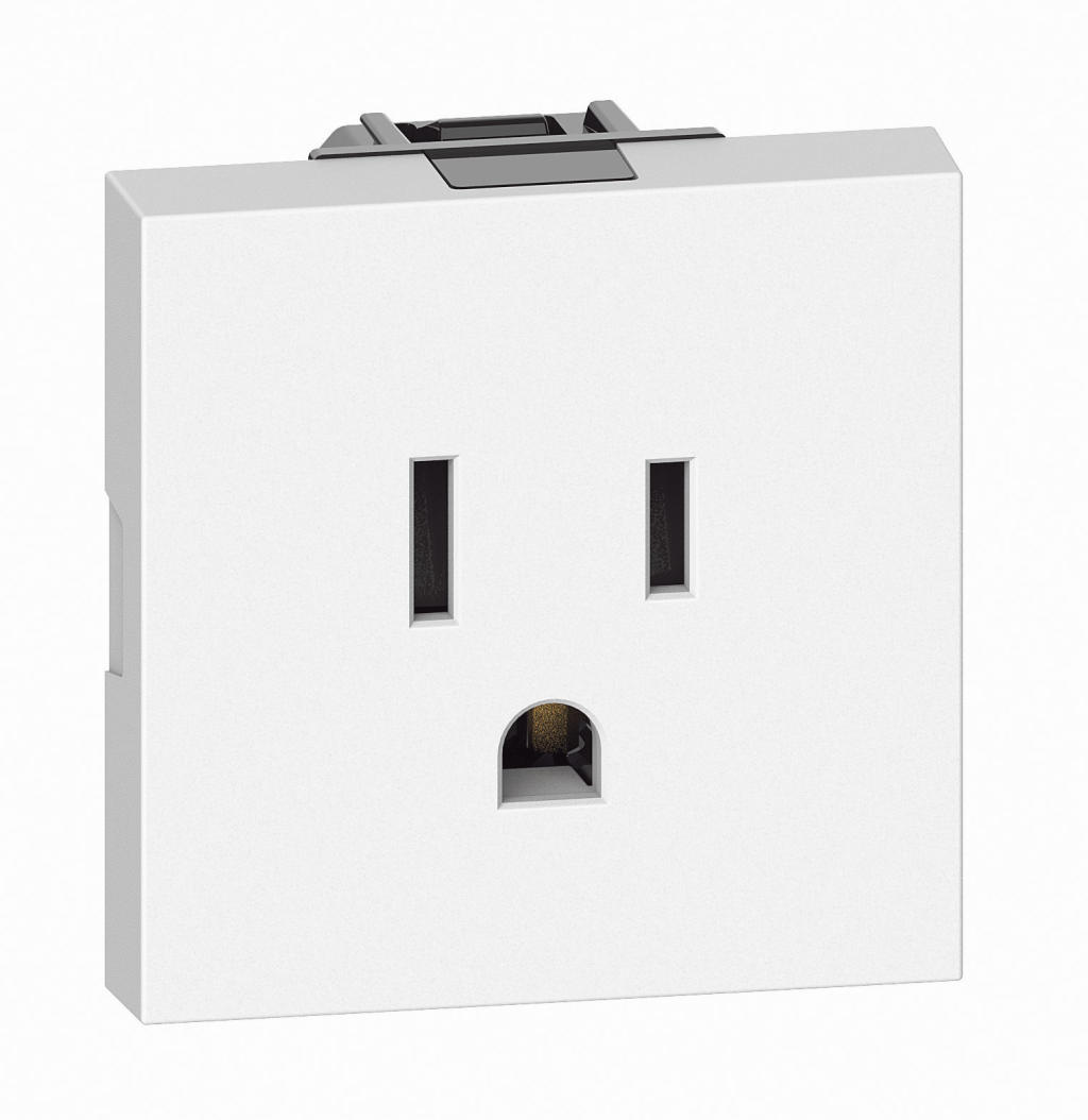 TOMACTE SENCILLO C/TIERRA TR 120V 2M BLANCO LIVING NOW BTICINO