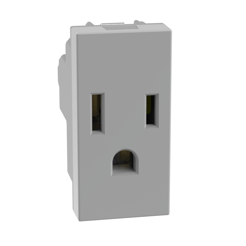 TOMACTE SENCILLO S/TIERRA 120V MATIX GO GRIS BTICINO